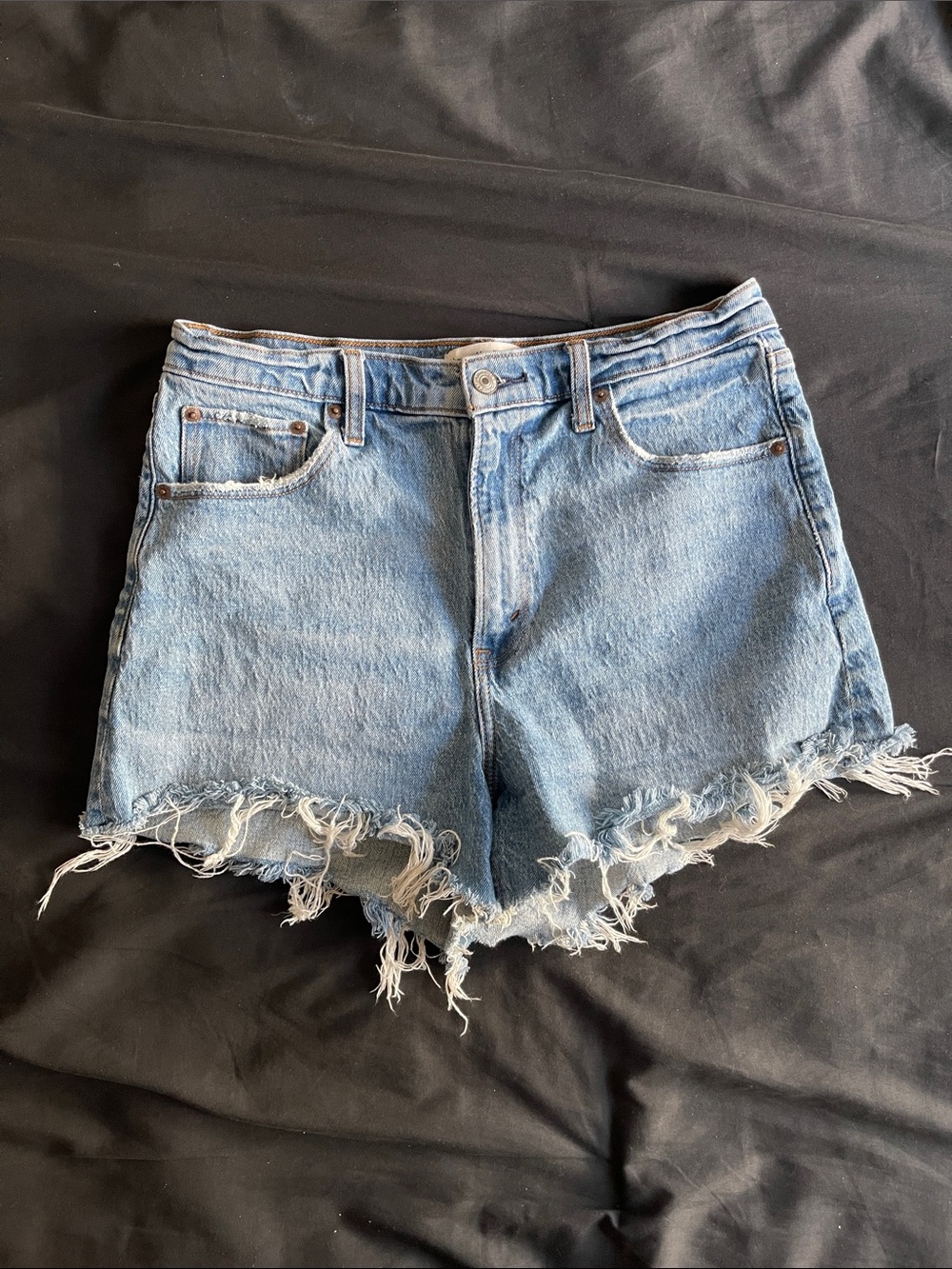 Abercrombie & Fitch ’90s Relaxed Cutoff High Rise Denim Shorts | Size 31 / 12